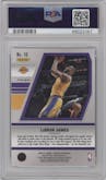 LeBron James from the 2020-21 Panini Mosaic set featuring a Green Mosaic parallel graded by PSA and given an overall grade of 10.