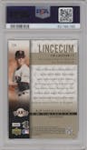 Tim Lincecum from the 2007 Upper Deck SP Rookie Edition set graded by PSA and given an overall grade of 9.