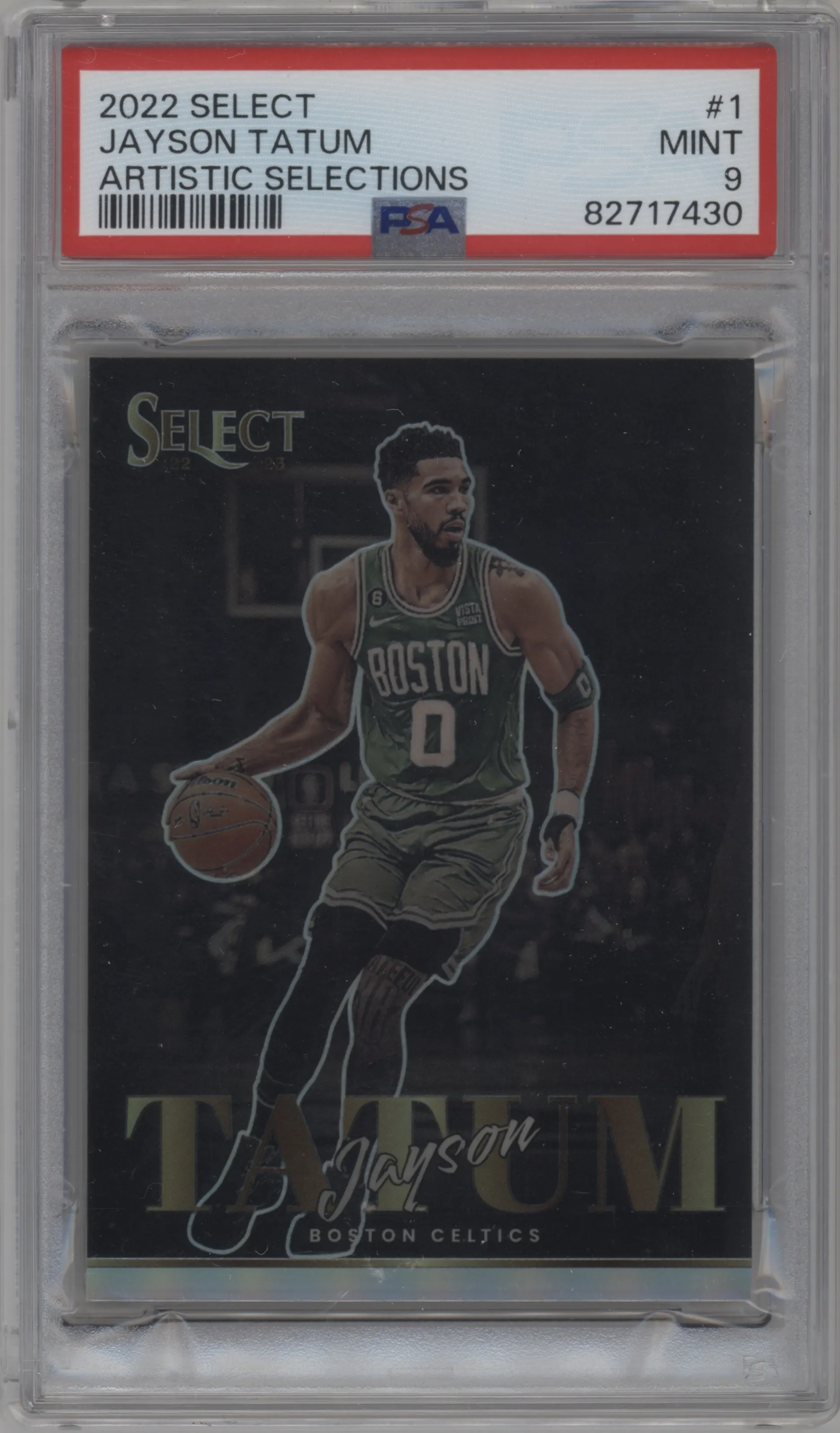 2022 Panini Select Artistic Selections Jayson Tatum #1 PSA 9