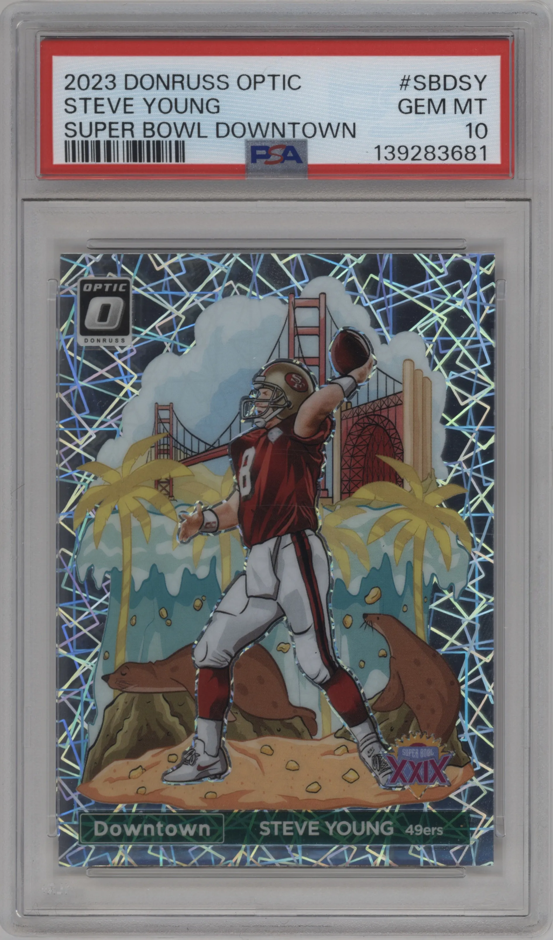 2023 Donruss Optic Super Bowl Downtown! Steve Young #SBD-SY PSA 10
