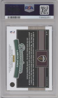 LeBron James from the 2023-24 Panini One and One set graded by PSA and given an overall grade of 10.