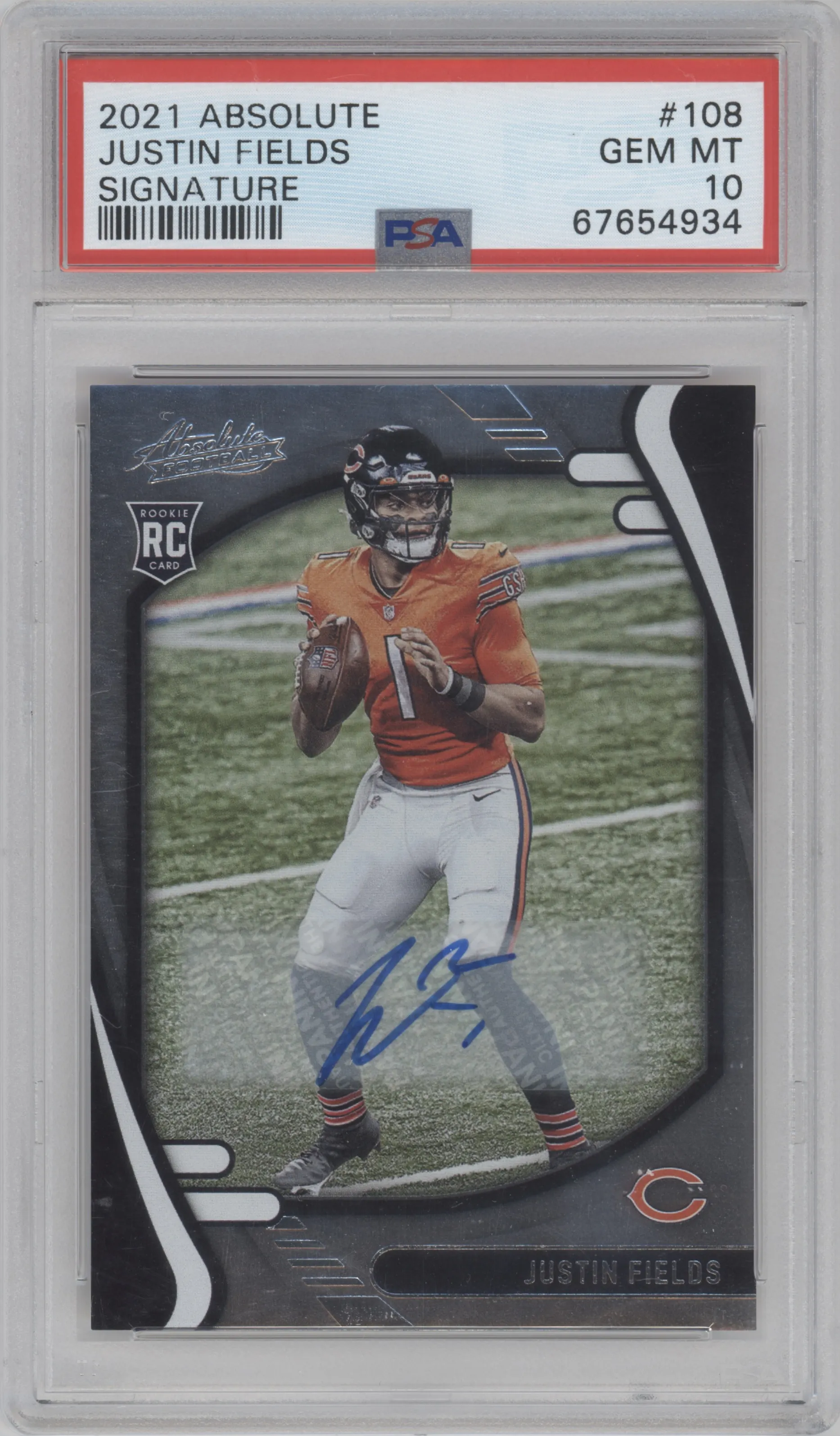 2021 Panini Absolute Sig.Rke. Justin Fields PSA 10