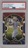 Justin Herbert from the 2020 Panini Select set featuring a Tri-Color parallel graded by PSA and given an overall grade of 9.