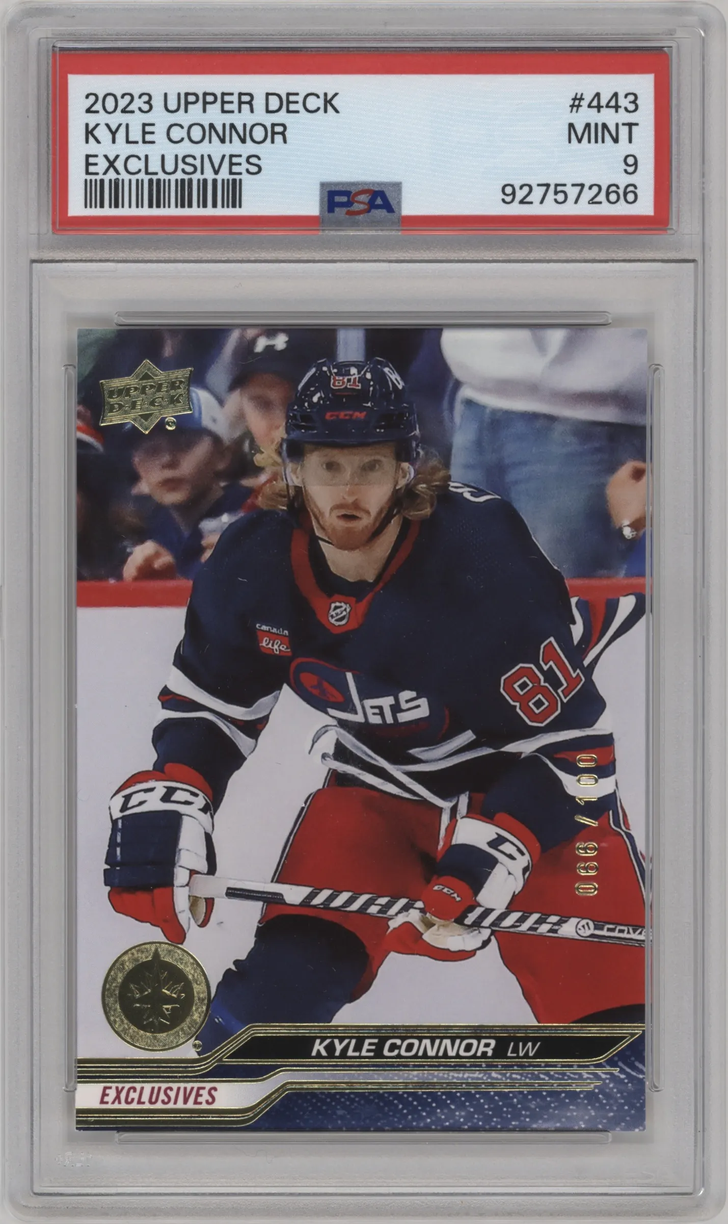 2023 Upper Deck Series 2 Kyle Connor Exclusives #443 PSA 9