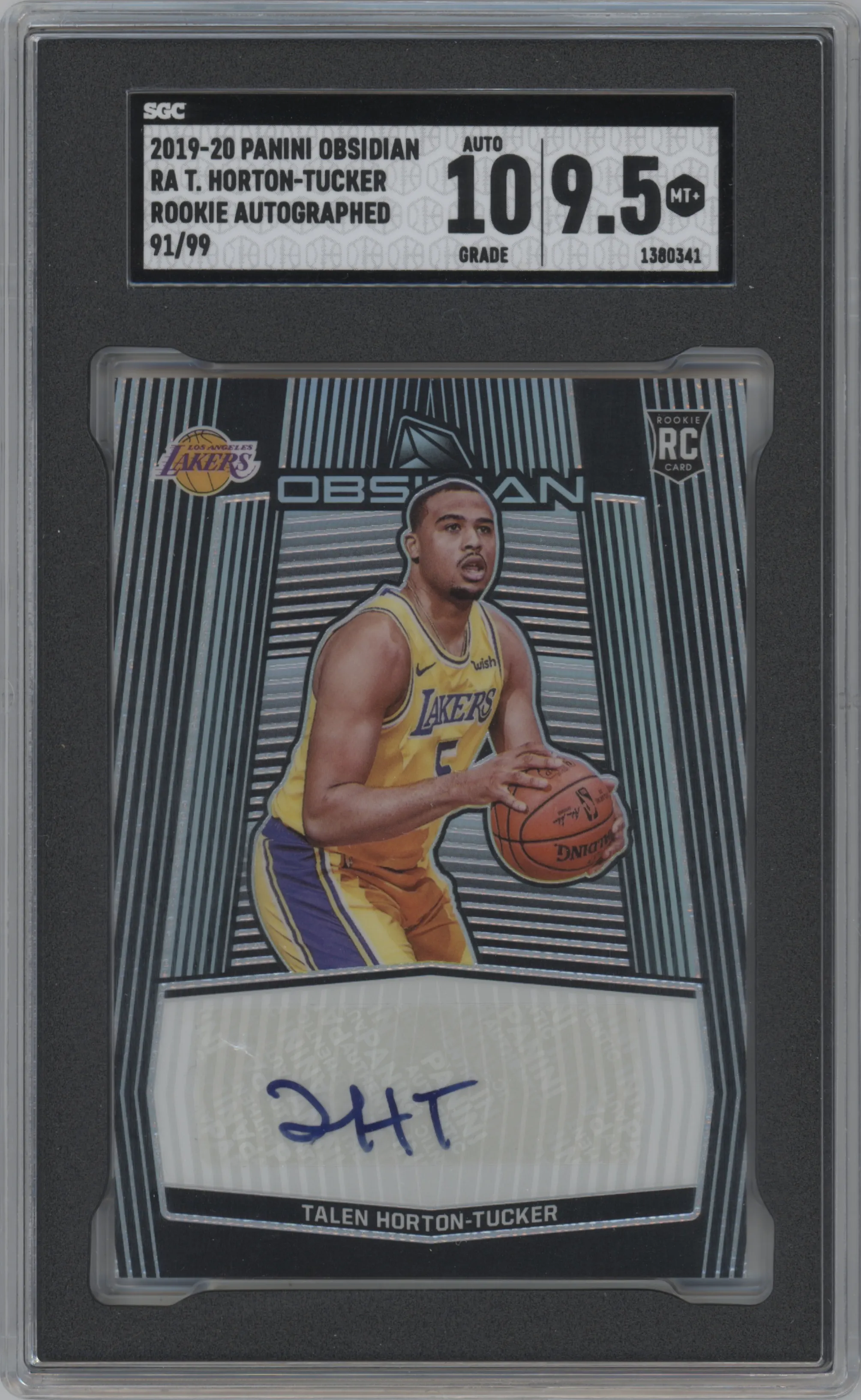 2019 Panini Obsidian Rke.Auto Talen Horton-Tucker SGC 9.5