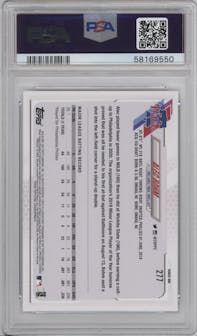 Alec Bohm from the 2021 Topps Series 1 set graded by PSA and given an overall grade of 9.