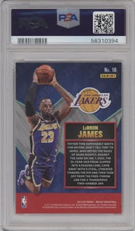 LeBron James from the 2019-20 Panini Mosaic  set graded by PSA and given an overall grade of 9.