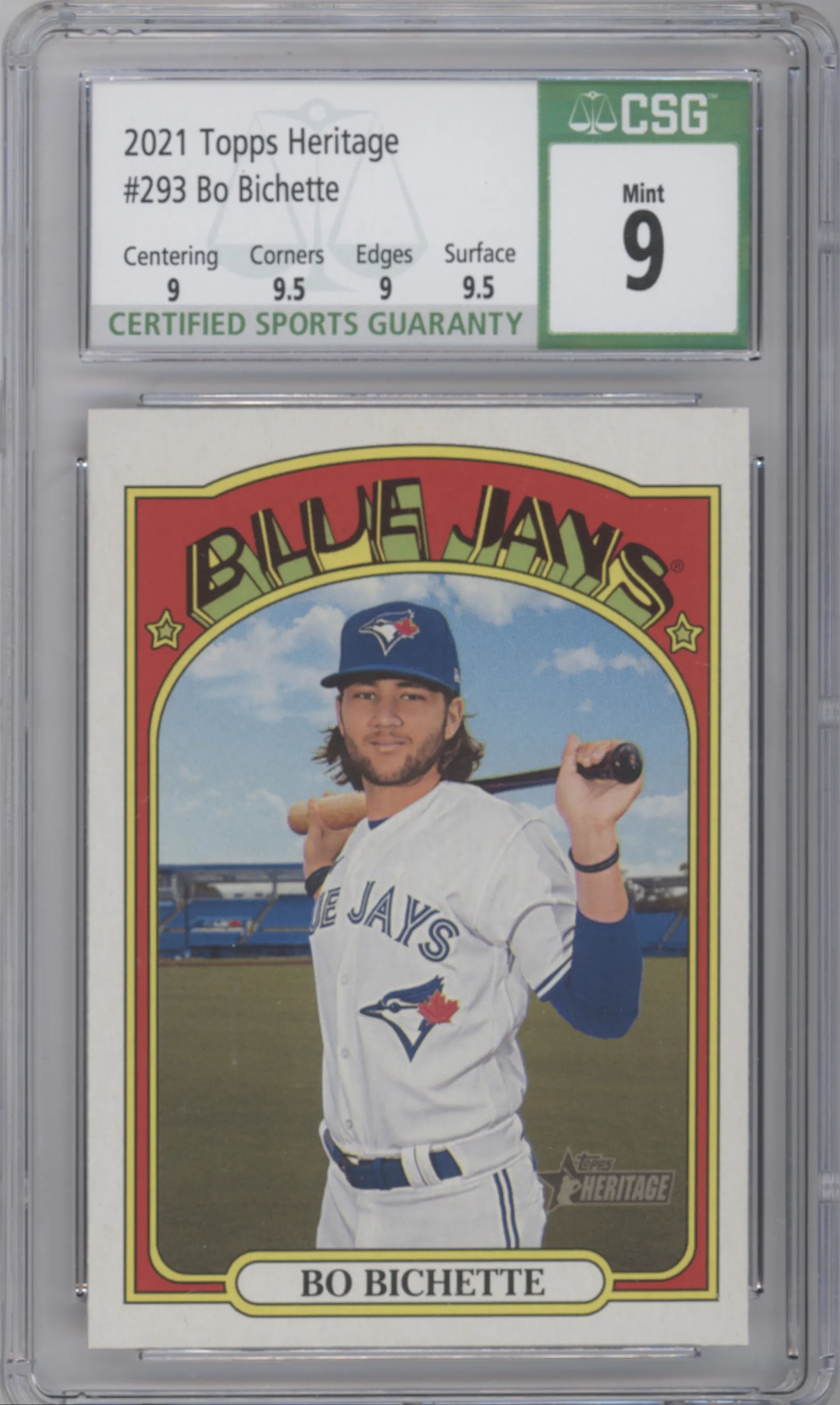 2021 Topps Heritage Bo Bichette CGC 9