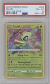 Celebi from the 2020 Pokemon SWSH set graded by PSA and given an overall grade of 10.