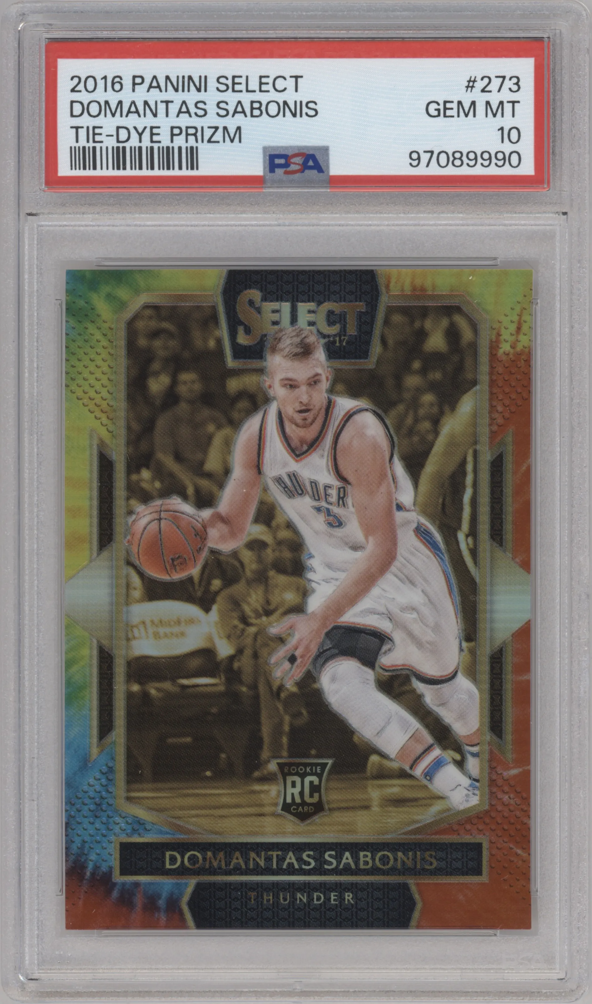 2016 Panini Select Courtside Domantas Sabonis Tie-Dye PSA 10