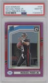 Michael Penix Jr.  from the 2024 Donruss set featuring a Pink parallel graded by PSA and given an overall grade of 10.