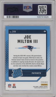 Joe Milton III  from the 2024 Donruss set graded by PSA and given an overall grade of 10.