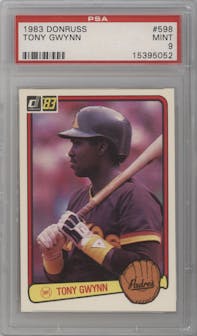 Tony Gwynn from the 1983 Donruss set graded by PSA and given an overall grade of 9.