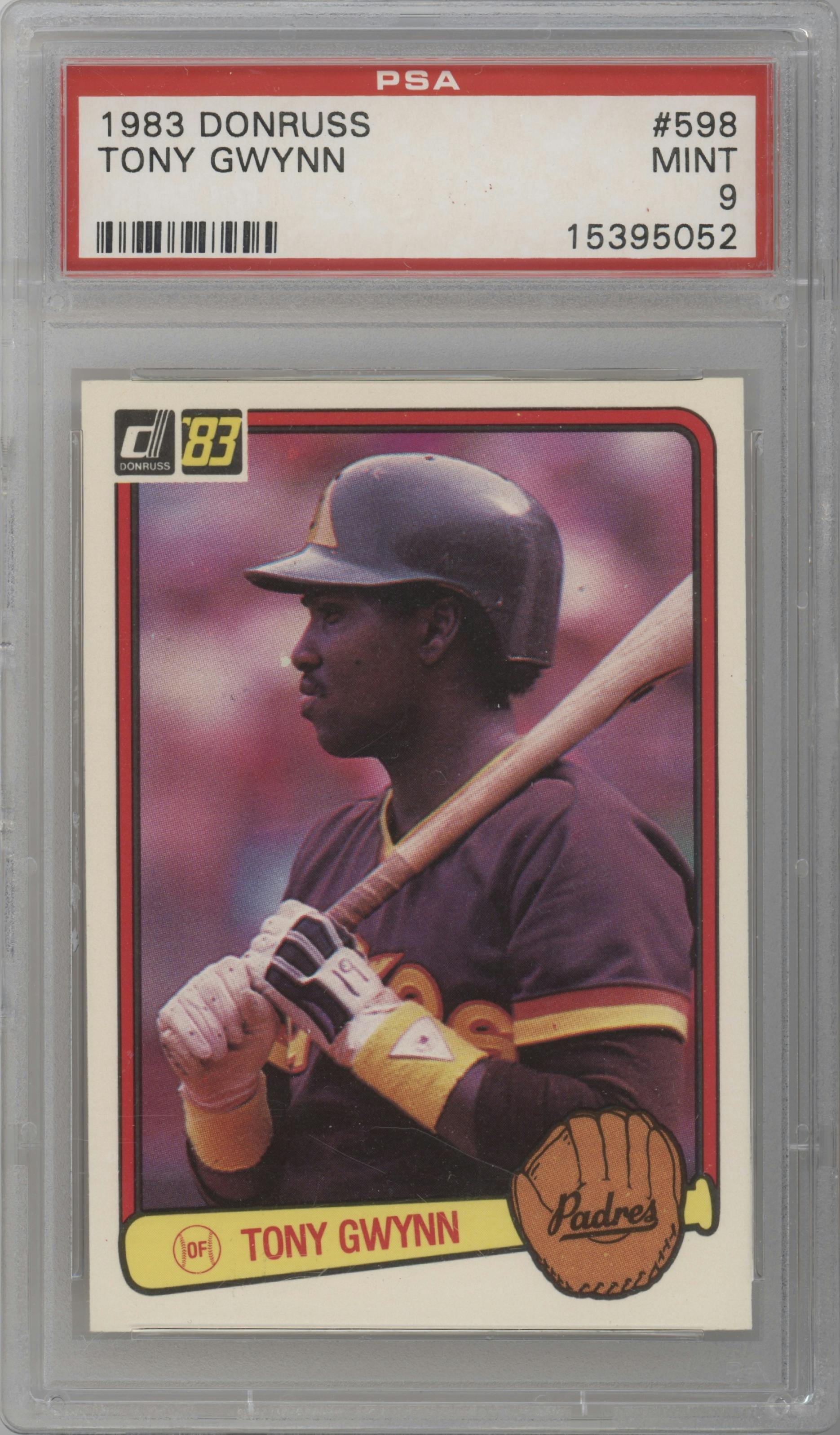 Tony Gwynn from the 1983 Donruss set graded by PSA and given an overall grade of 9.