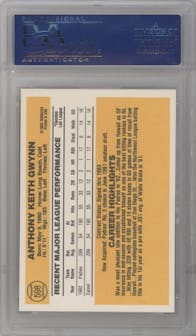 Tony Gwynn from the 1983 Donruss set graded by PSA and given an overall grade of 9.