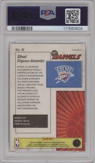 Shai Gilgeous-Alexander from the 2023-24 Panini Hoops Premium Stock set graded by PSA and given an overall grade of 9.