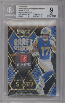 Puka Nacua from the 2023 Panini Select set featuring a Black parallel graded by Beckett and given an overall grade of 9.