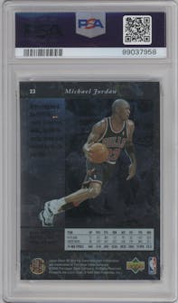 Michael Jordan from the 1995-96 SP set graded by PSA and given an overall grade of 9.