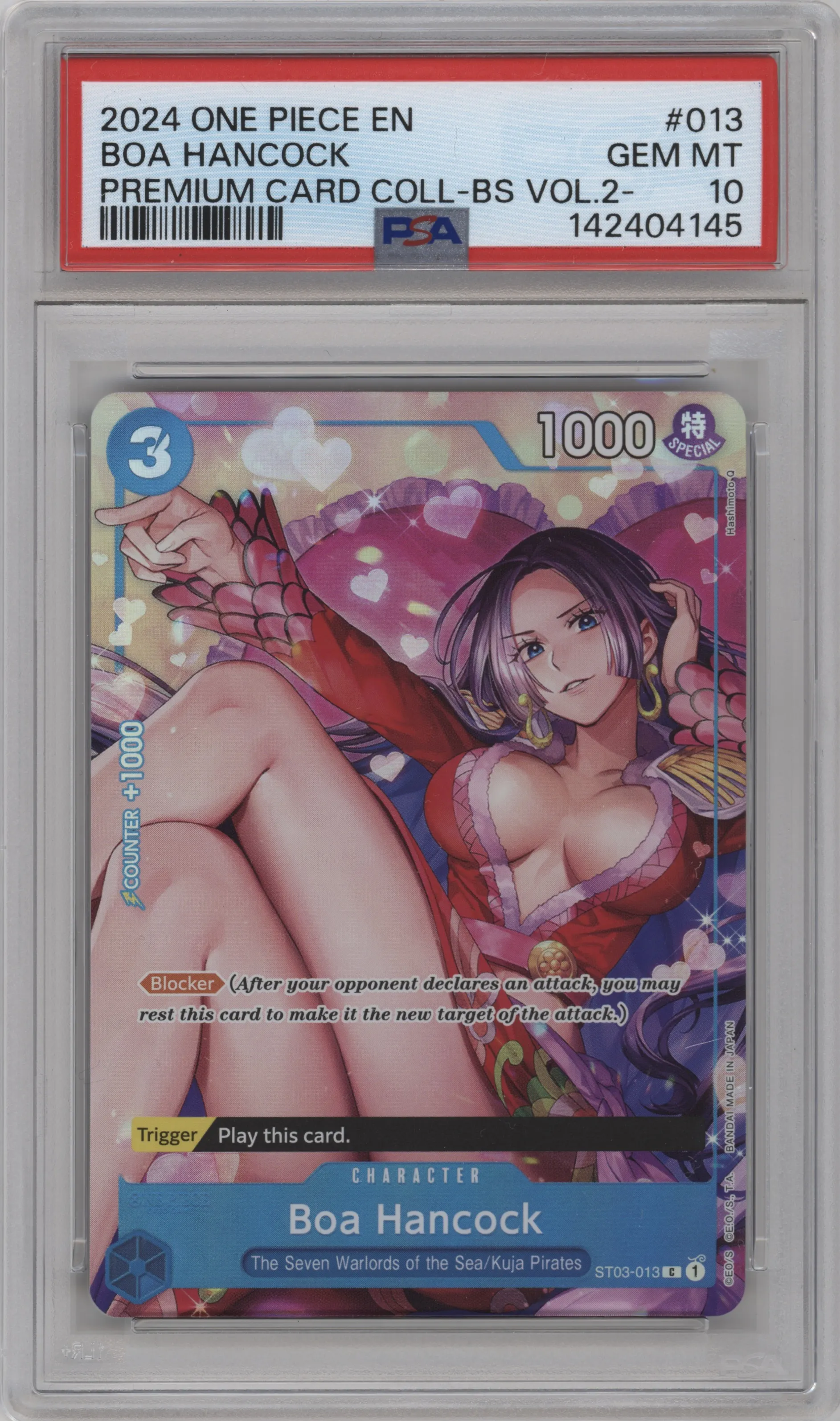 2024 One Piece Prem.Crd.Cllctn.Bst.Slctn.Vol.2 Boa Hancock C #ST03-013 C PSA 10
