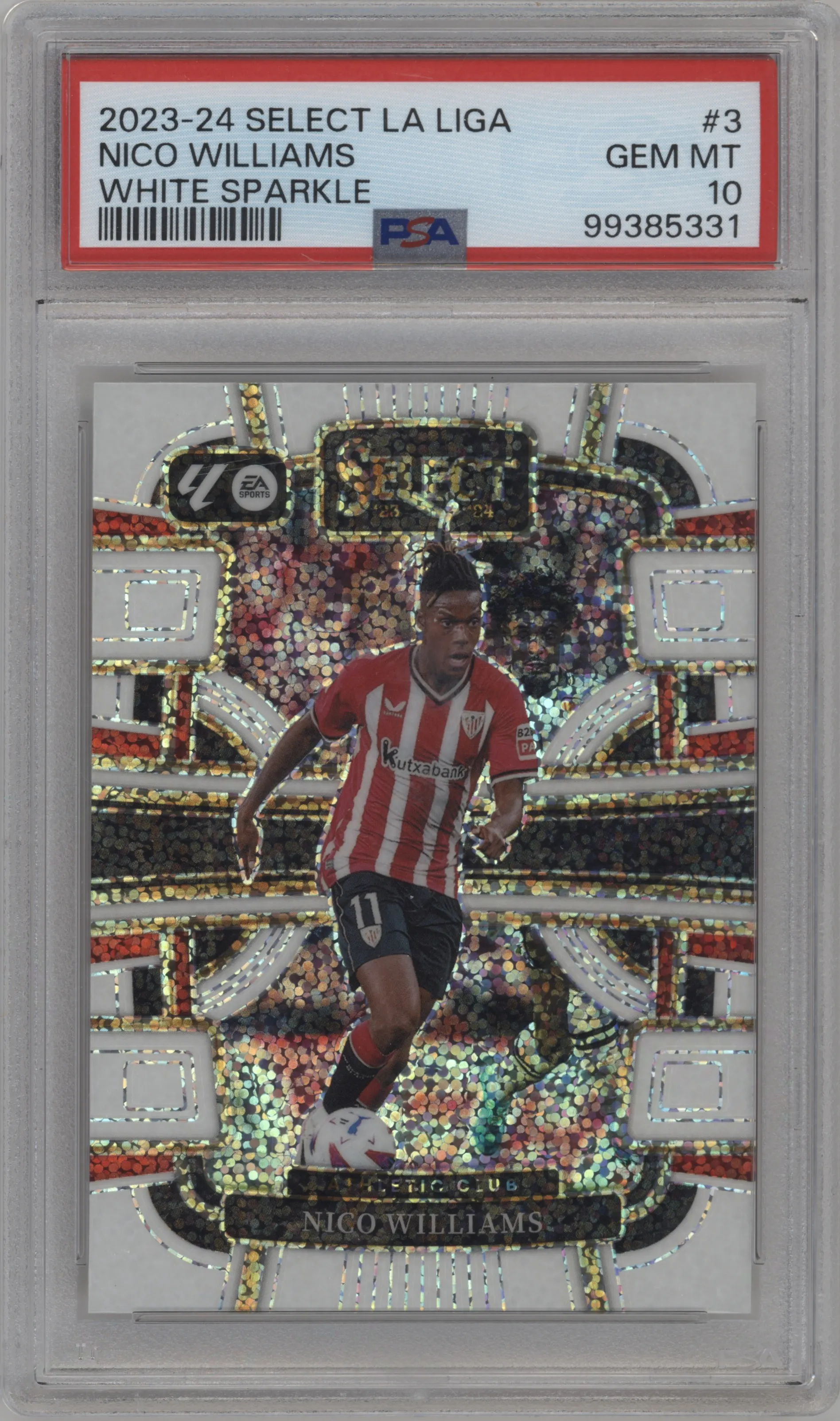 2023 Panini Select La Liga Nico Williams White Sparkle PSA 10