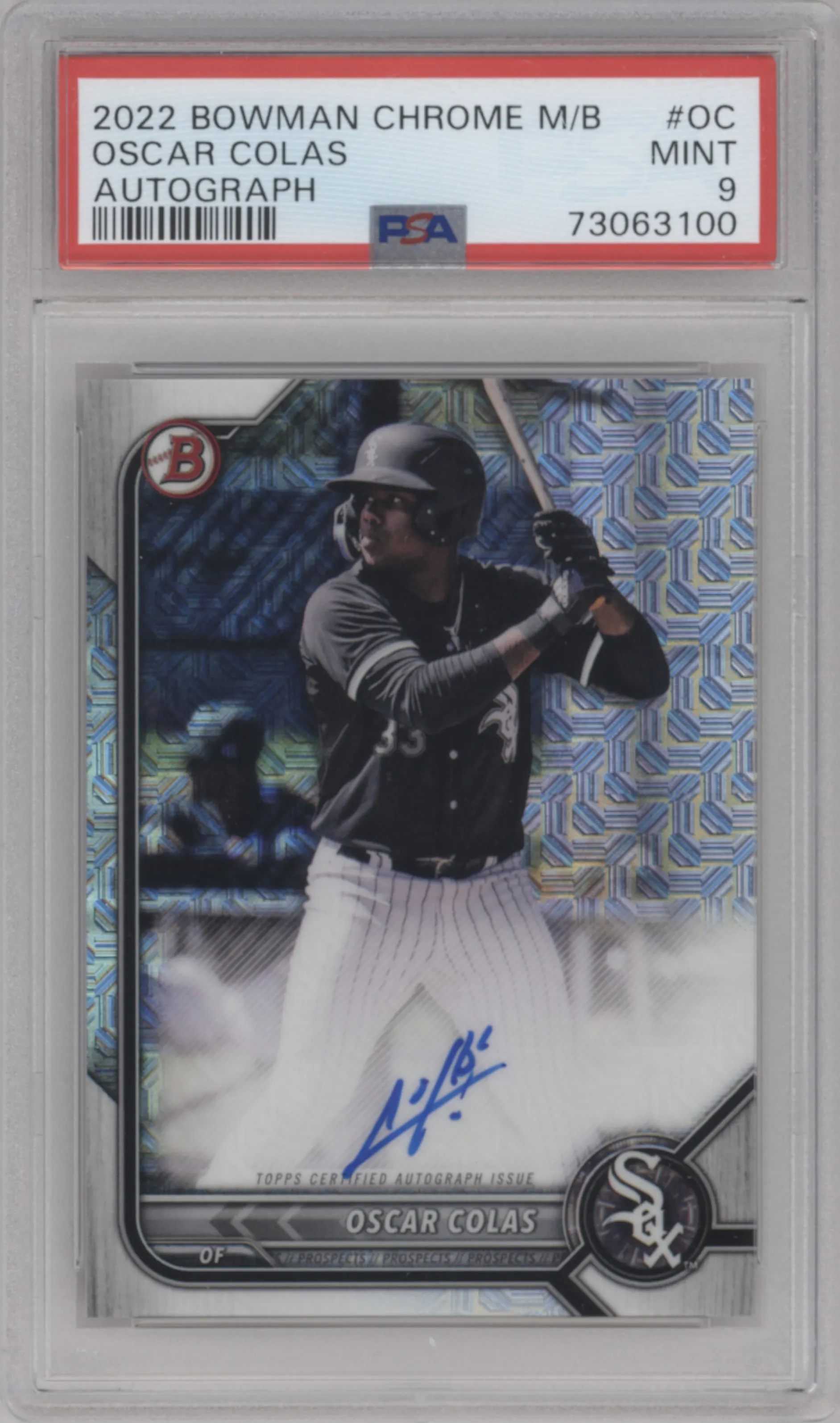 2022 Bowman Chrome Mega Box Auto Oscar Colas #BCMA-OC PSA 9