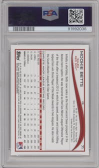 Mookie Betts from the 2014 Topps Pro Debut set graded by PSA and given an overall grade of 10.