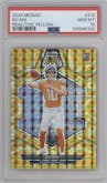 Bo Nix from the 2024 Panini Mosaic set featuring a Reactive Yellow parallel graded by PSA and given an overall grade of 10.
