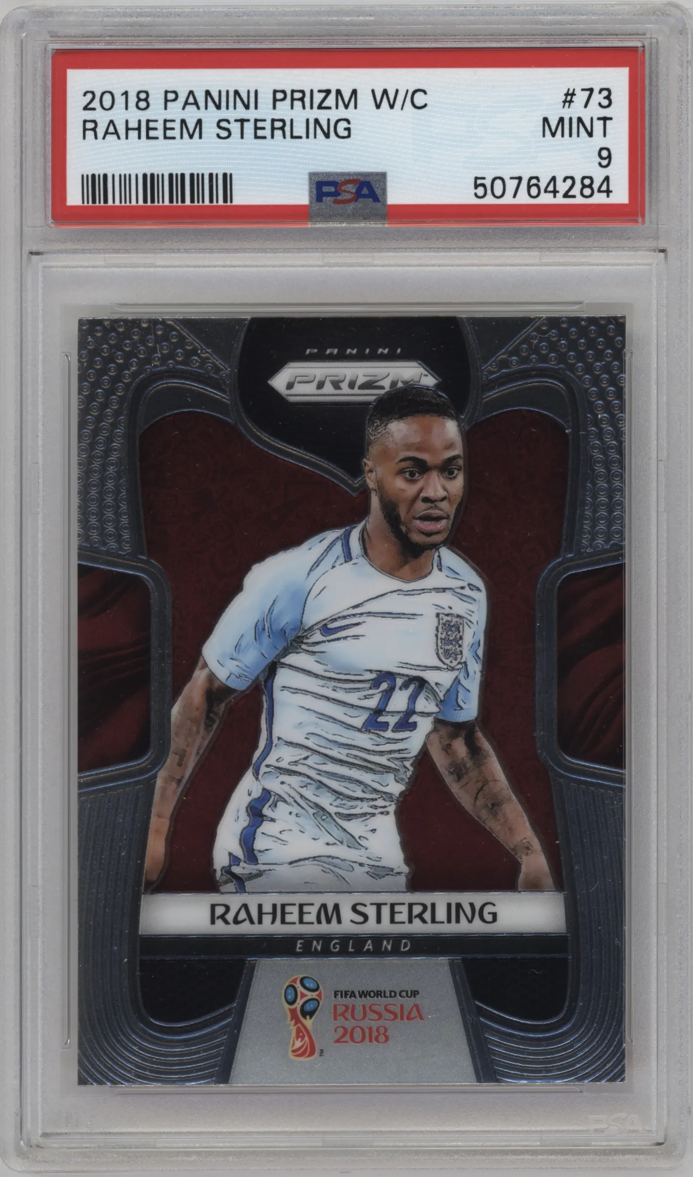 2018 Panini Prizm World Cup Raheem Sterling #73 PSA 9