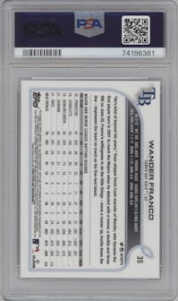 Wander Franco from the 2022 Topps Chrome Ben Baller set graded by PSA and given an overall grade of 9.