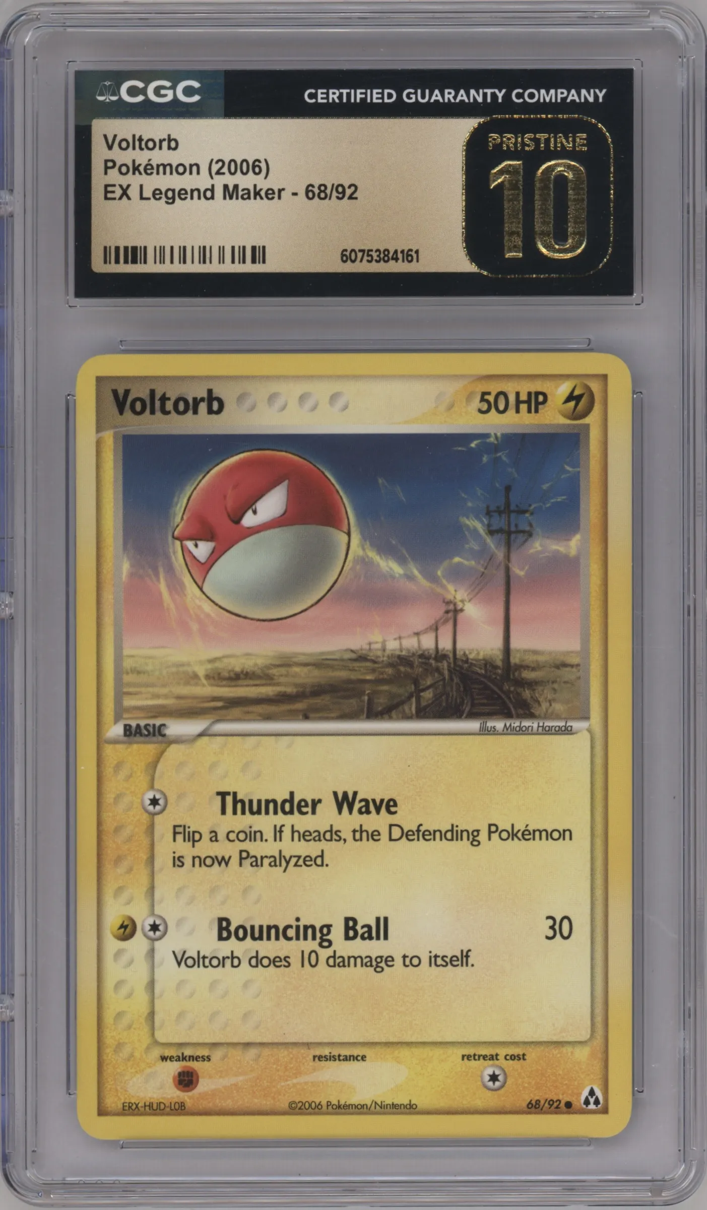2006 Pokemon EX Legend Maker Voltorb #68 CGC 10