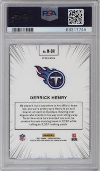 Derrick Henry from the 2021 Panini Prizm set graded by PSA and given an overall grade of 9.
