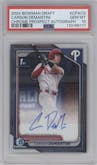 Carson DeMartini from the 2024 Bowman Draft set graded by PSA and given an overall grade of 10.