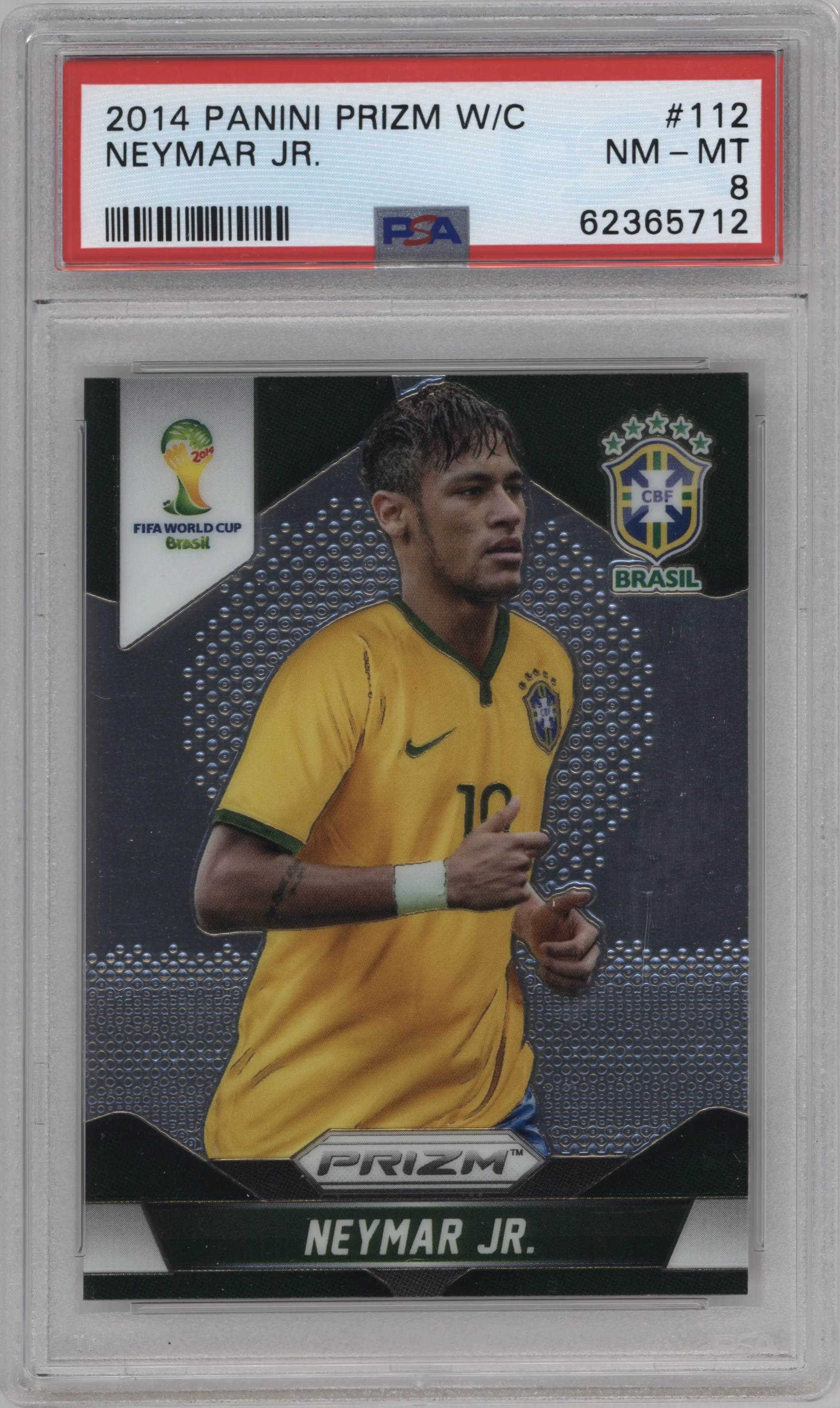 2014 Panini Prizm World Cup Brazil Neymar Jr. #112 PSA 8
