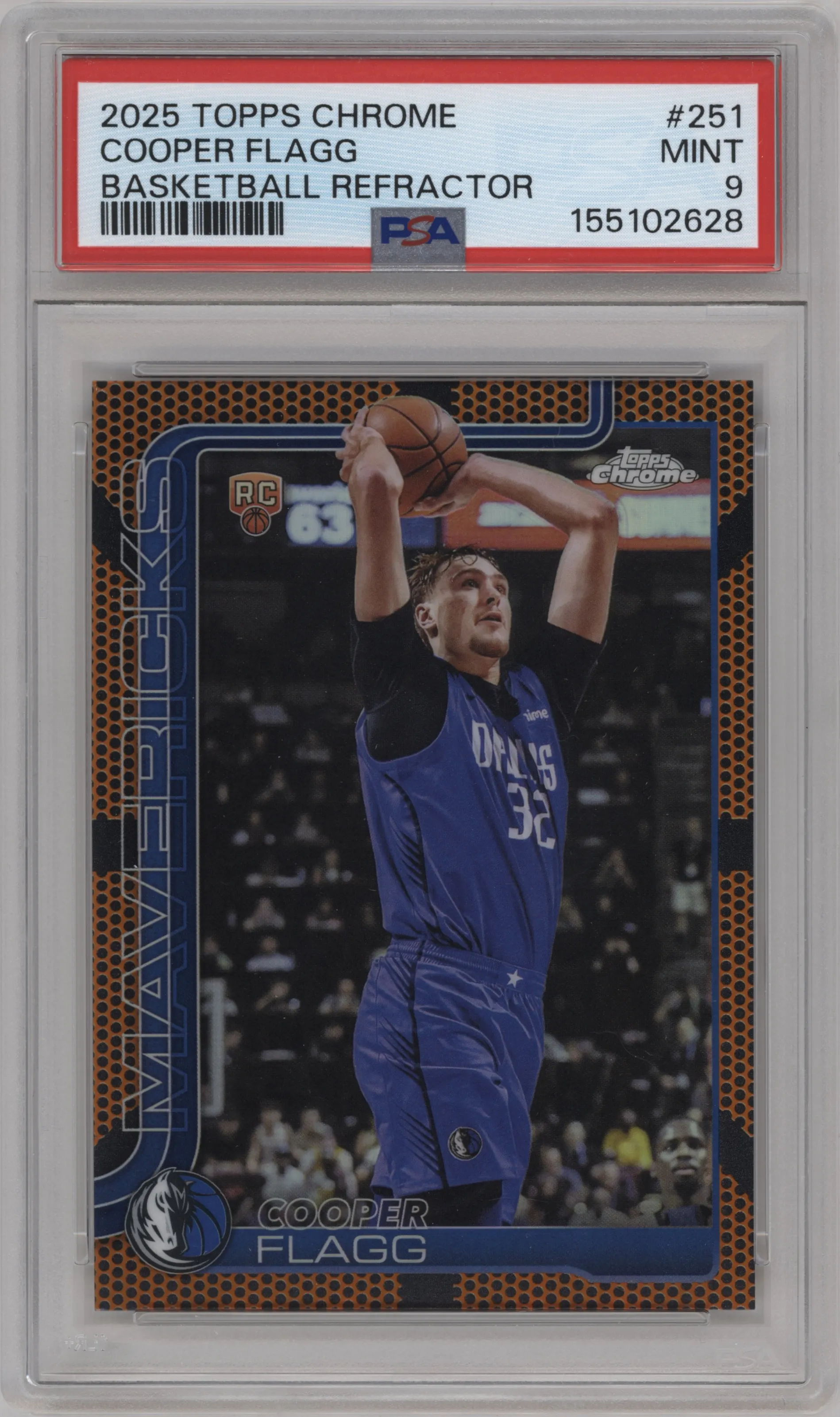 2025 Topps Chrome Cooper Flagg Basketball Refractor #251 PSA 9