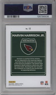 Marvin Harrison Jr. from the 2024 Donruss set graded by PSA and given an overall grade of 10.