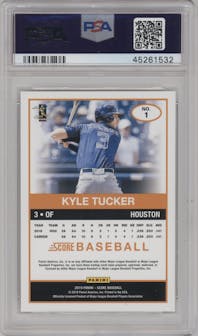 Kyle Tucker from the 2019 Panini Chronicles set graded by PSA and given an overall grade of 10.