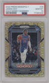 Jaden Ivey from the 2022-23 Panini Prizm Monopoly set featuring a Gold Money Shimmer parallel graded by PSA and given an overall grade of 10.
