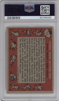 Mickey Mantle/Hank Aaron from the 1958 Topps set graded by PSA and given an overall grade of 7.
