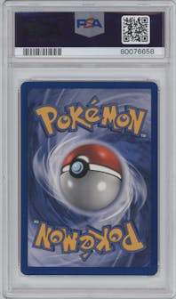 Machamp from the 1999 Pokemon set graded by PSA and given an overall grade of 8.