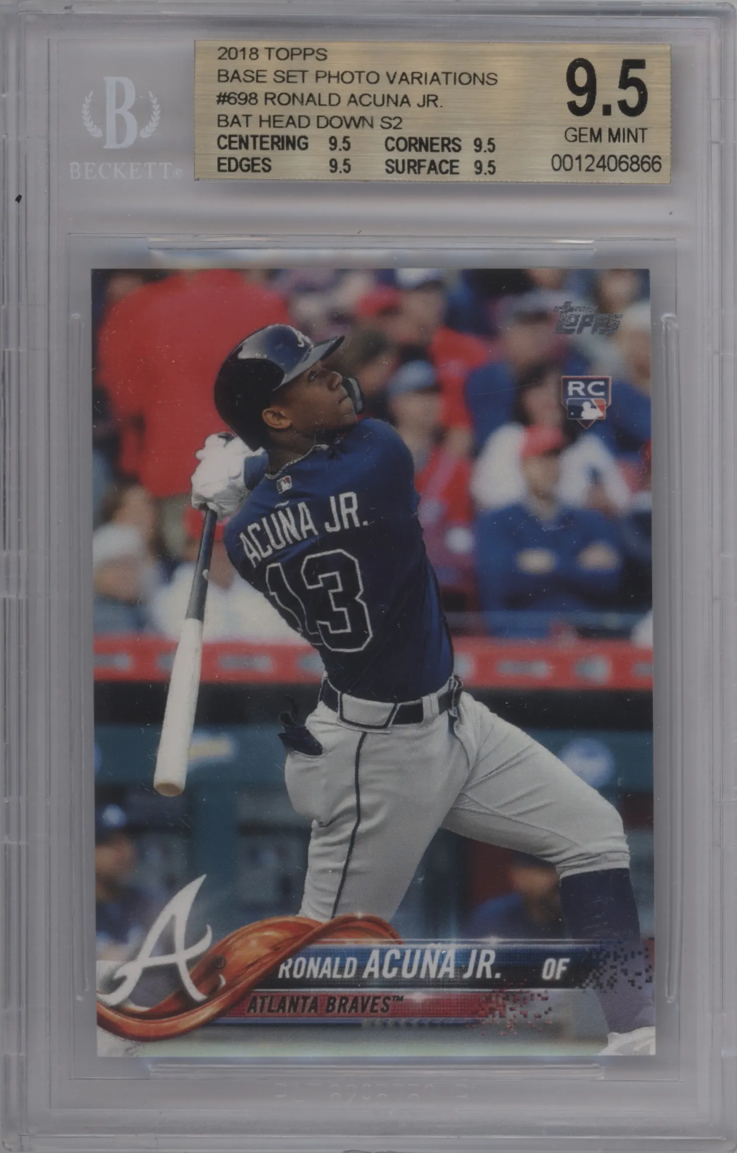 2018 Topps Series 2 Variation Ronald Acuna Jr. #698 BGS 9.5