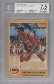 Akeem Olajuwon from the 1984-85 Star set graded by Beckett and given an overall grade of 7.5.
