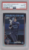 Shohei Ohtani  from the 2024 Topps Chrome Update set graded by PSA and given an overall grade of 10.