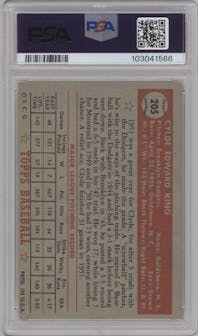 Clyde King from the 1952 Topps set graded by PSA and given an overall grade of 5.