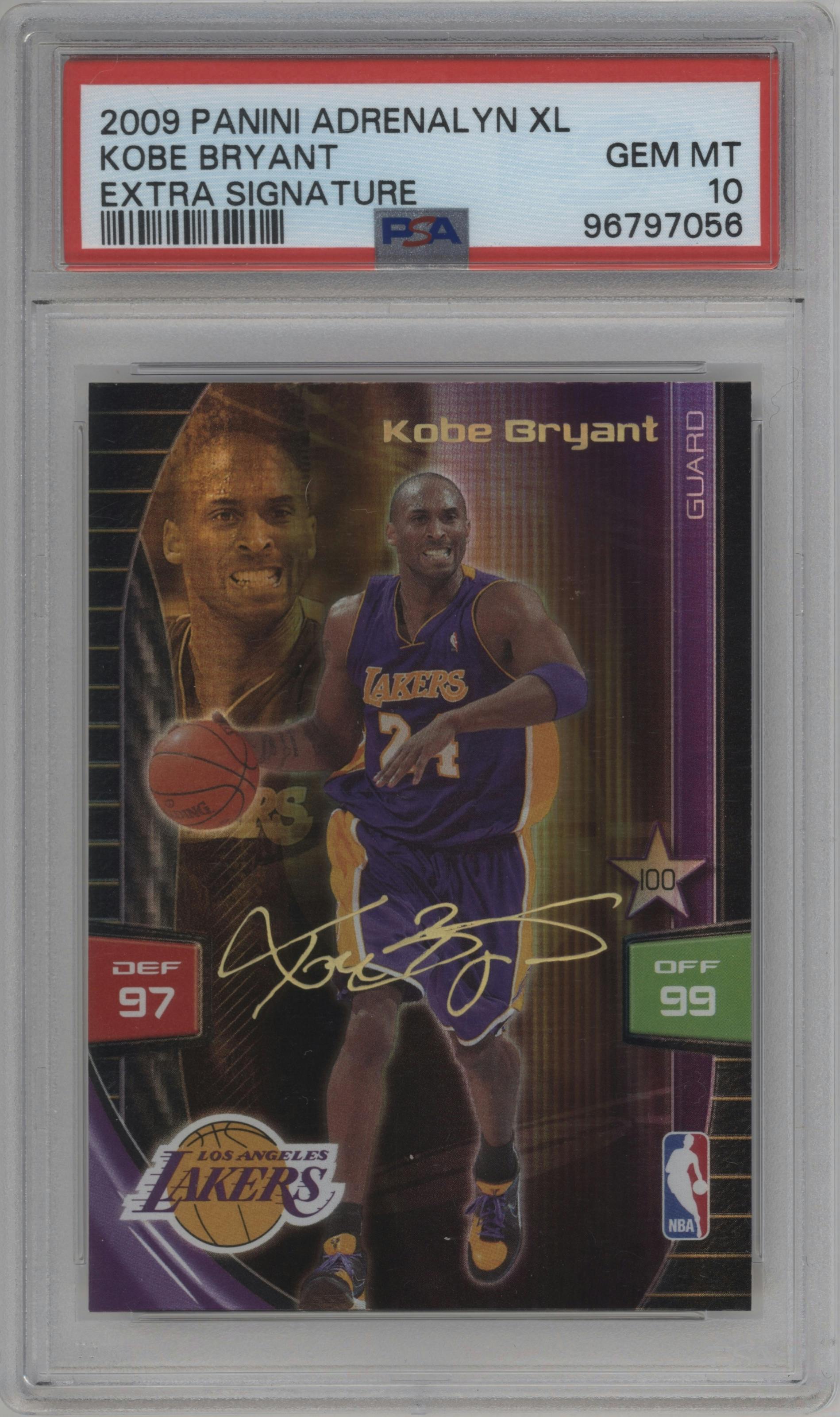 Kobe Bryant from the 2009-10 Panini Adrenalyn XL set graded by PSA and given an overall grade of 10.