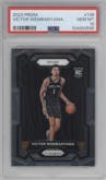 Victor Wembanyama from the 2023-24 Panini Prizm set graded by PSA and given an overall grade of 10.