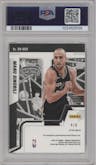 Manu Ginobili  from the 2021-22 Panini Mosaic  set featuring a Choice Black Gold parallel graded by PSA and given an overall grade of 10.