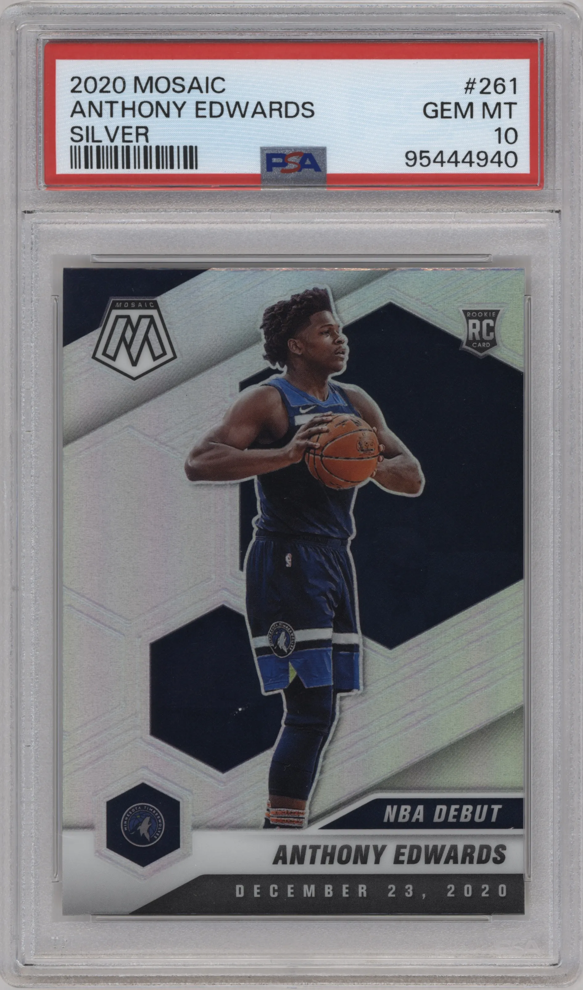 2020 Panini Mosaic Anthony Edwards Silver PSA 10