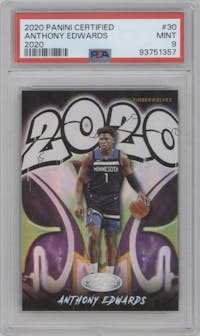 Anthony Edwards from the 2020-21 Panini Certified set graded by PSA and given an overall grade of 9.