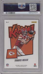 Travis Kelce from the 2024 Panini Absolute set graded by PSA and given an overall grade of 9.