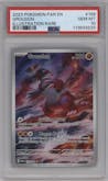 Groudon from the 2023 Pokemon SV set graded by PSA and given an overall grade of 10.